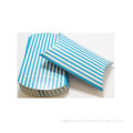 Green Coated Recycled Paper Boxes , Retail Store Glossy Stripe Pillow Box